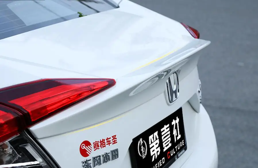 For Honda Civic 2017 2018 ABS paint Car Rear Wing Trunk Lip Spoilers