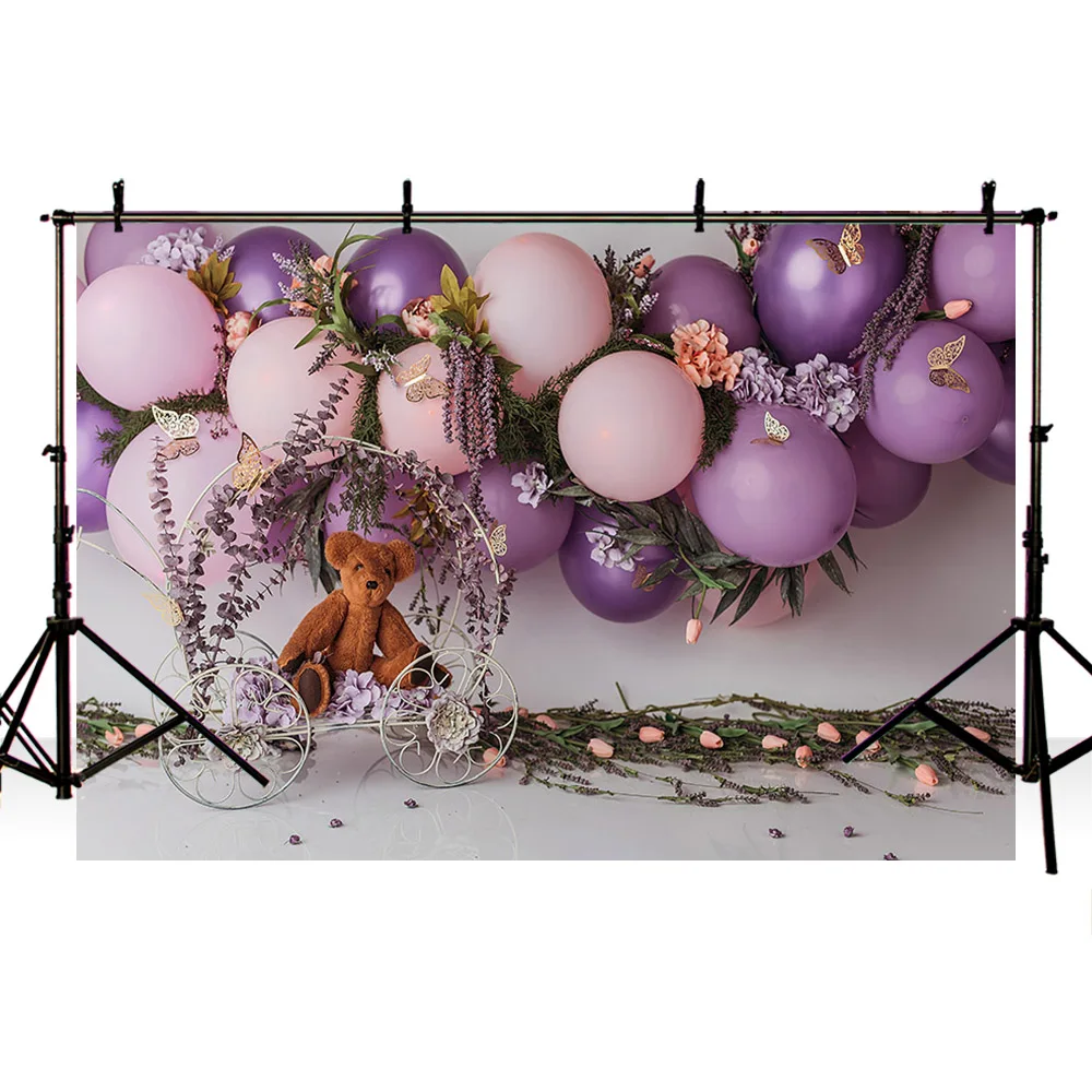 Avezano-fondos de fotografía para decoración de estudio fotográfico, telón de fondo con diseño de pastel, Smash, fiesta de cumpleaños, globos, flores, recién nacidos, Baby Shower