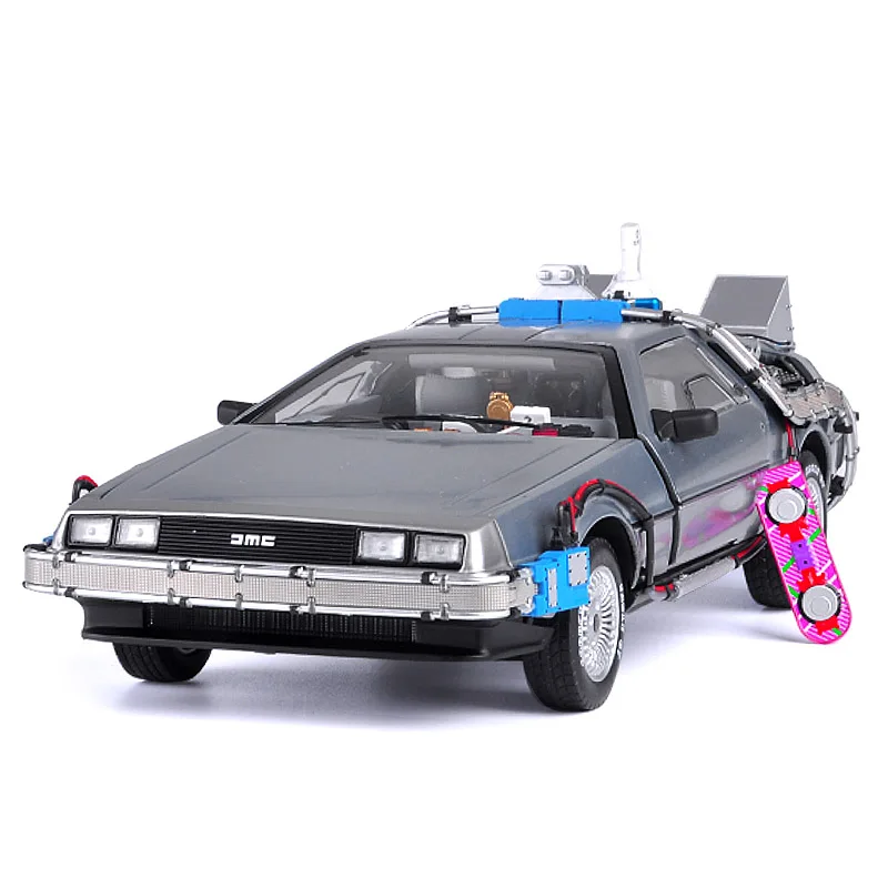 

1/18 Scale Diecast Alloy Metal Vehicle DeLorean DMC-12 Back To The Future Simulation Car Model Traffic Toy Gift Souvenir