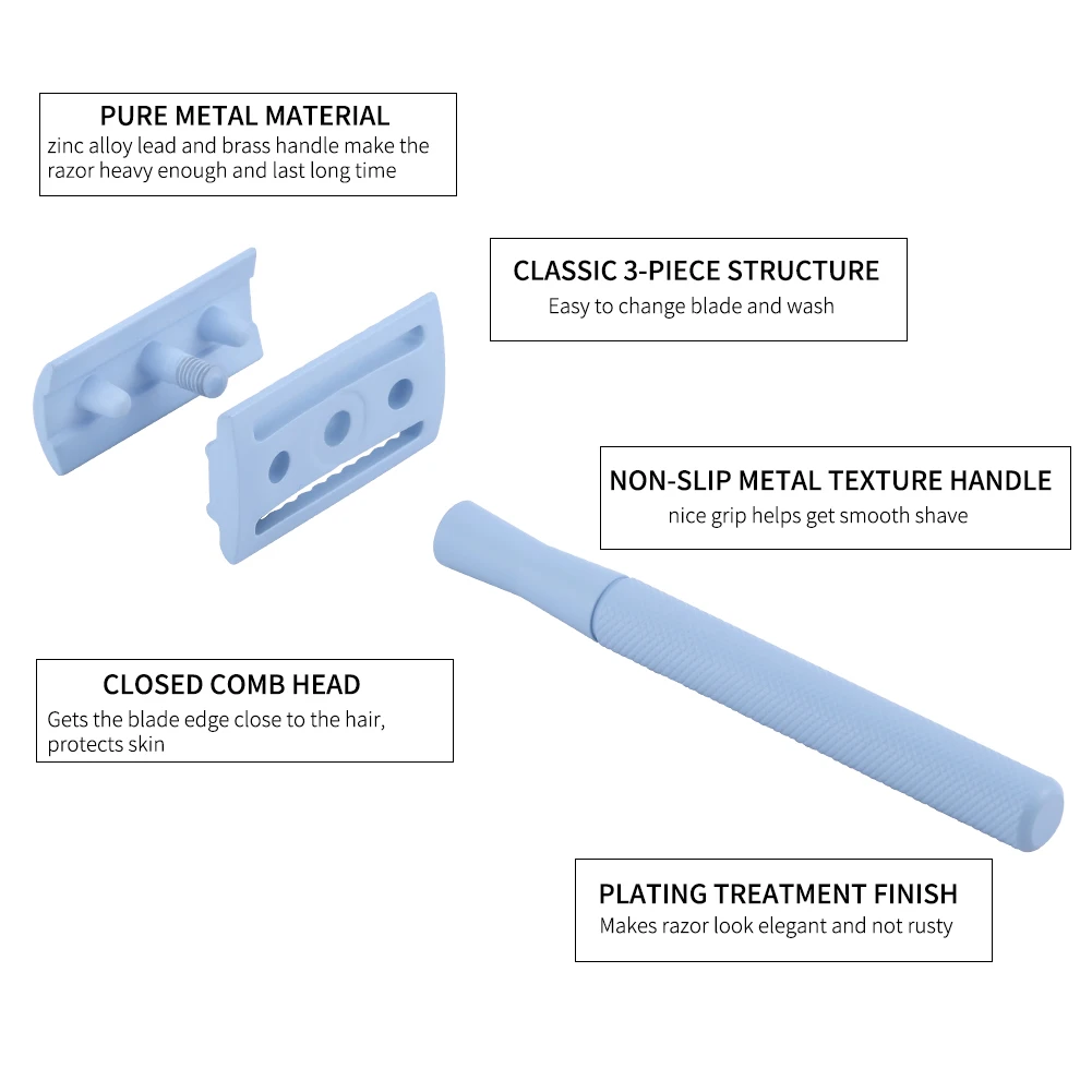Double Edge Sicherheit Razor Männer Rasieren Frauen Haar Entfernung Klassische Damen Metall Unisex Manuelle Rasierer