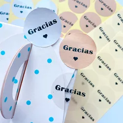 Pegatinas de sellado de Gracias en español, corazón de amor negro, pegatinas decorativas para bricolaje, blanco, cuero de vaca, transparente, 100 CM, 3,5 piezas