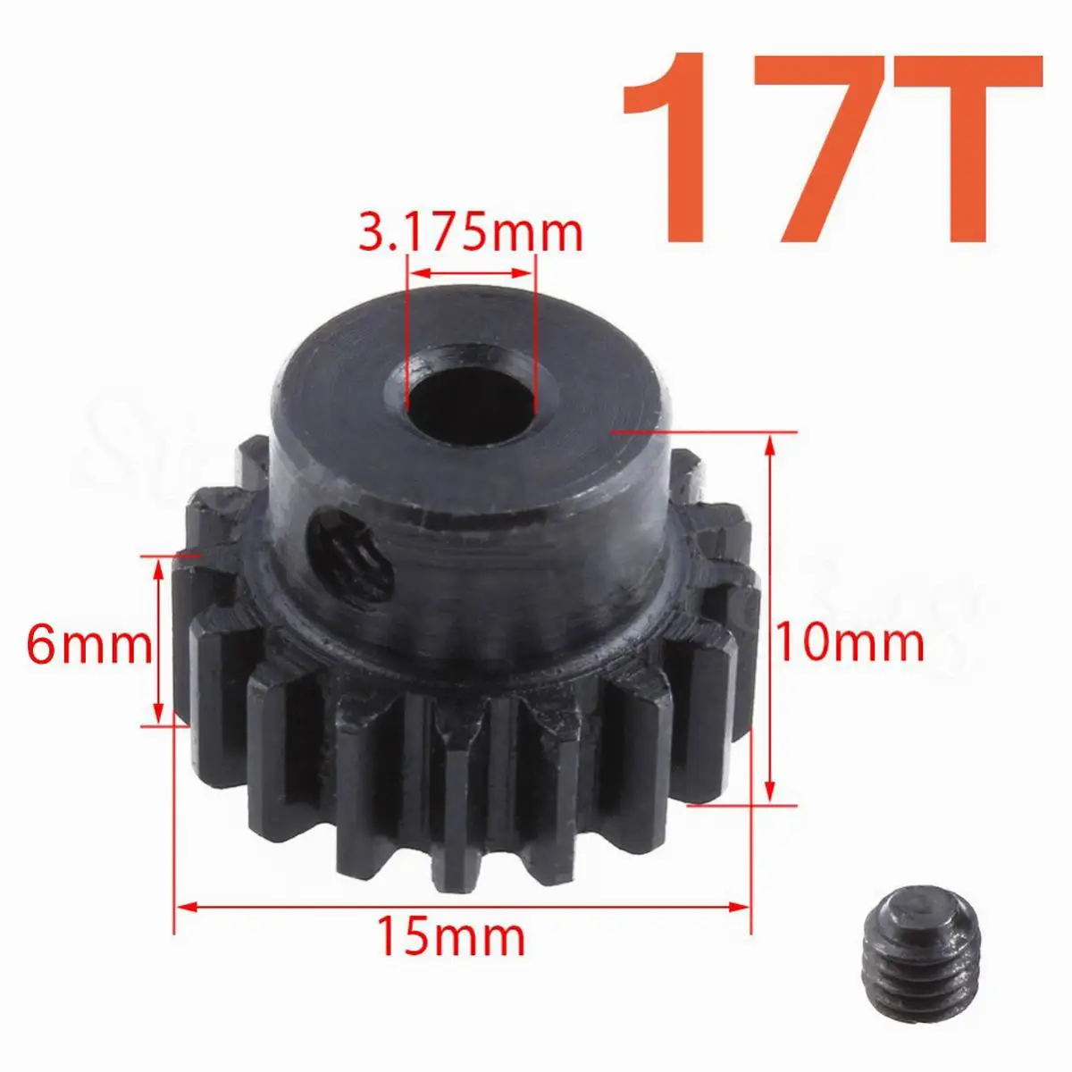 2Pcs Steel Metal Motor Pinion Gear 17T 0.8 Module For 1:10 Himoto E10XT E10XTL Katana Truggy Spare Parts