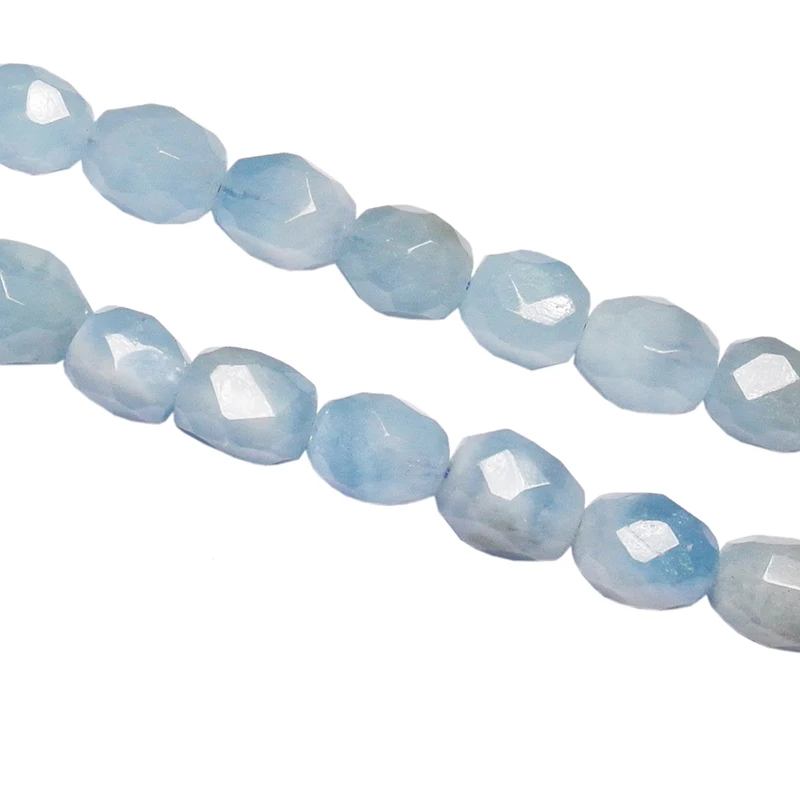 

12x14mm-14x17mm Natural Faced Aquamarine irregular cube Stone Beads For DIY necklace bracelet jewelry making 15 "free delivery