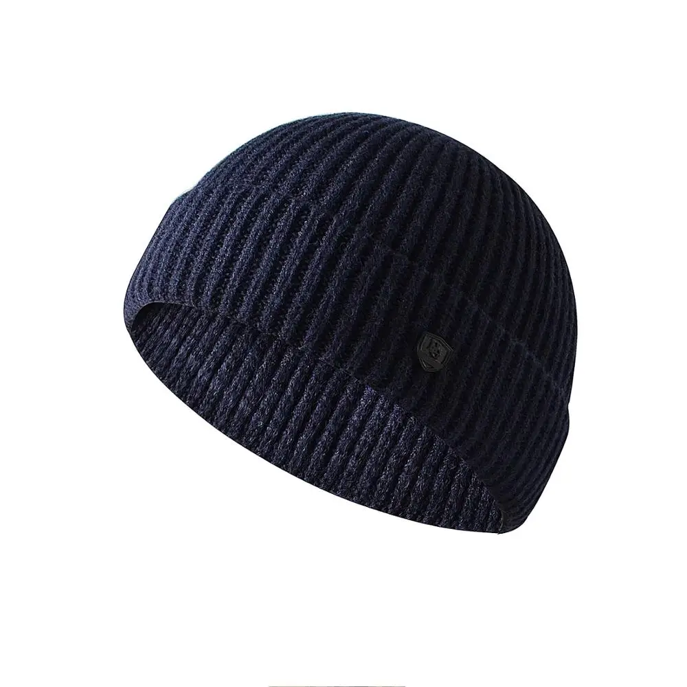 Men Skull Dad Hat Autumn Winter Solid Color Knitted Fastener Simple Outdoors Warm Melon Hat Sport Casual Ski Beanie Hats