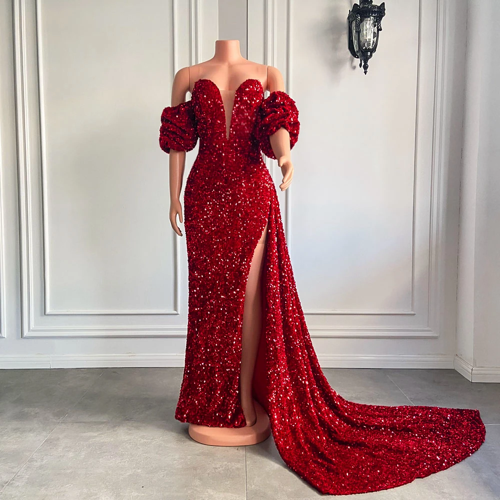 strapless open back dress Ashley Lauren 11026 size 4 Ruby Red Sequin Prom Dress with Slit Pagean –  Glass Slipper Formals