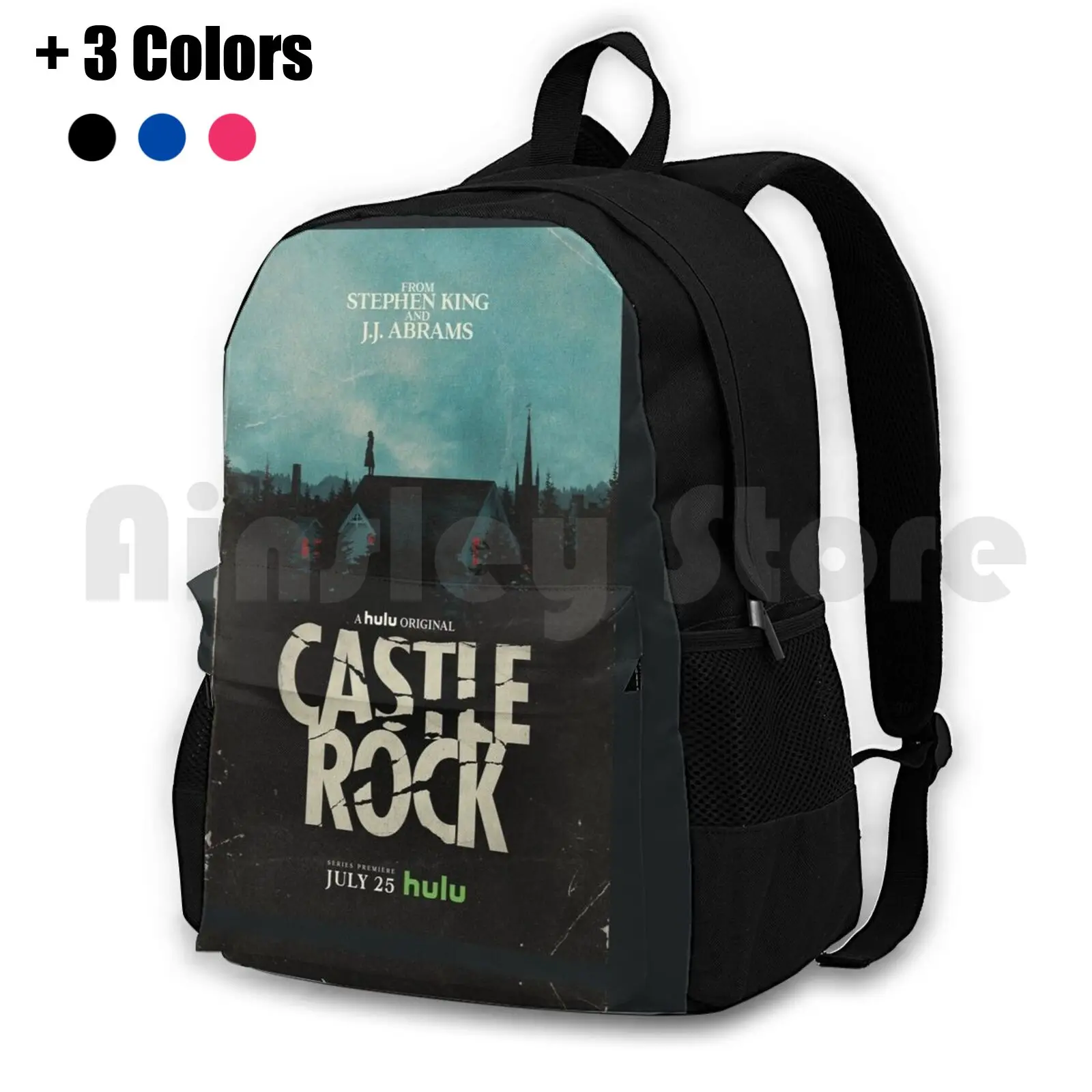 Castle Rock Outdoor Hiking Backpack Waterproof Camping Travel Rolling Music Stones 70s 60s Beatle Classic 1970s 80s Band Sees