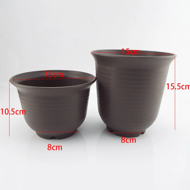 Pot de fleurs en plastique de 15 cm pour plantes succulentes, pots de pépinière, jardinière pour légumes, outils de jardinage, plateau pour bonsaï et herbes