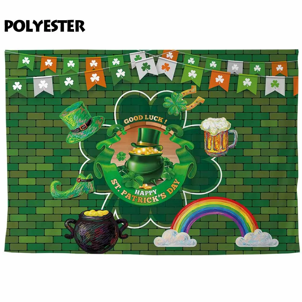 Funnytree photophone photography rainbow Green hot St.Patrick festive beer backdrop Photocall camera fantasy background graphic