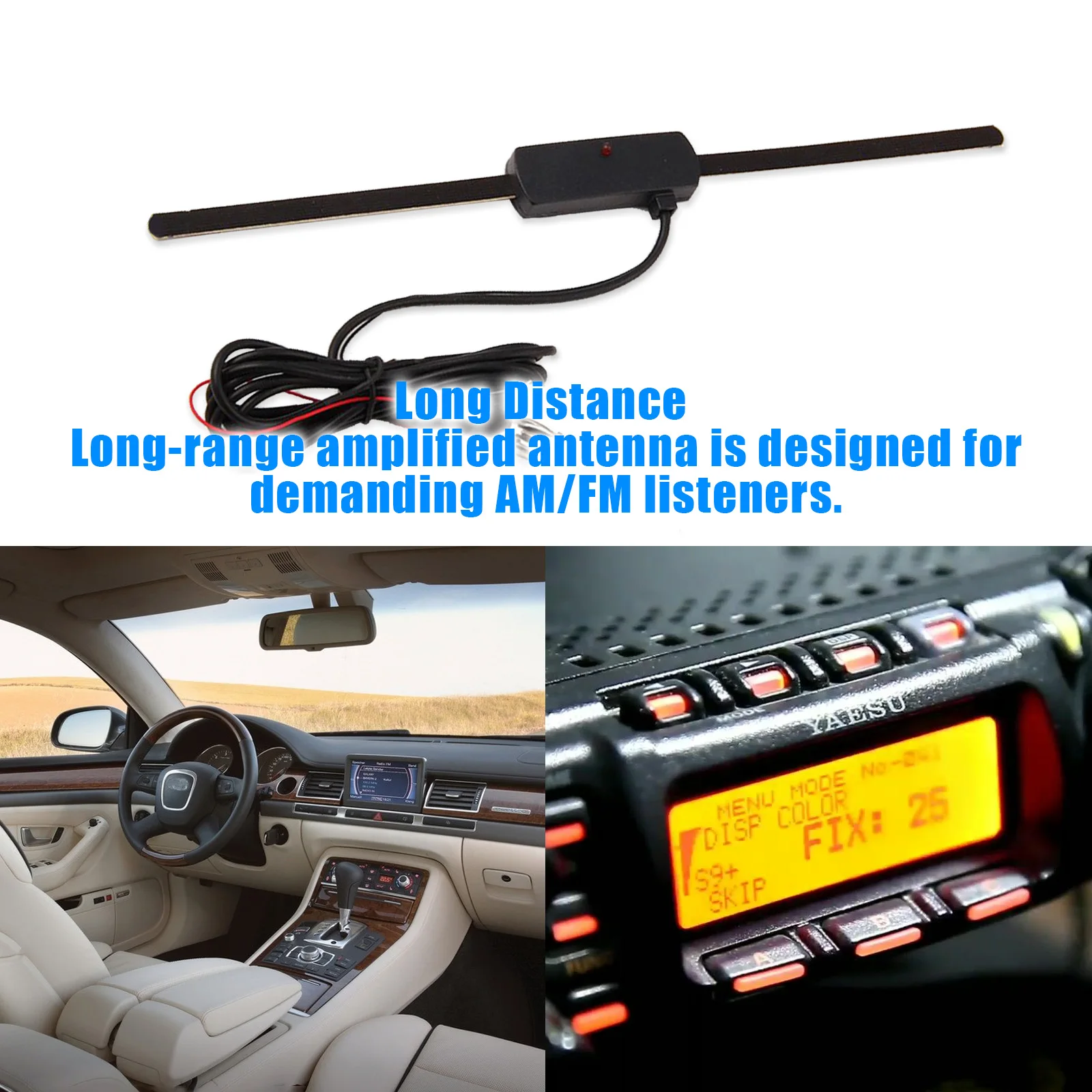 Car  Universal Antenna Booster FM/AM Radio Antenna Windshield Mount 12V Signal Amplifier Electronic For Subaru Ford Toyota Opel