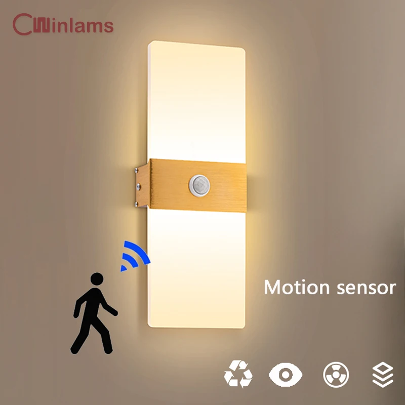 luz de parede led pir sensor movimento noite lampada parede quarto luz cabeceira sala estar varanda corredor decoracao iluminacao 01