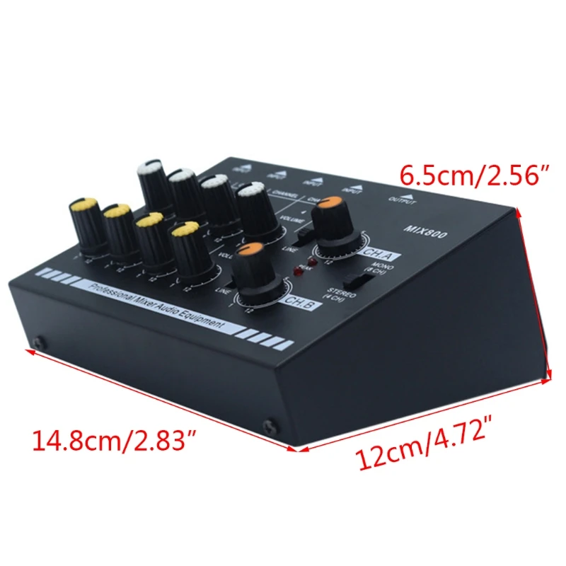 Mixer de som baixo ruído com adaptador de energia, 8 canais eu/uk/us plug mix800
