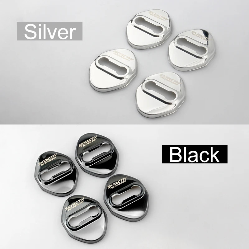 4PCS Car Door Lock Cover Protect Buckle Cover Latch Stop Anti Rust For Mazda 2 3 5 6 8 CX-3 CX5 CX-5 CX7 CX-7 CX-9 MX-5 Atenza