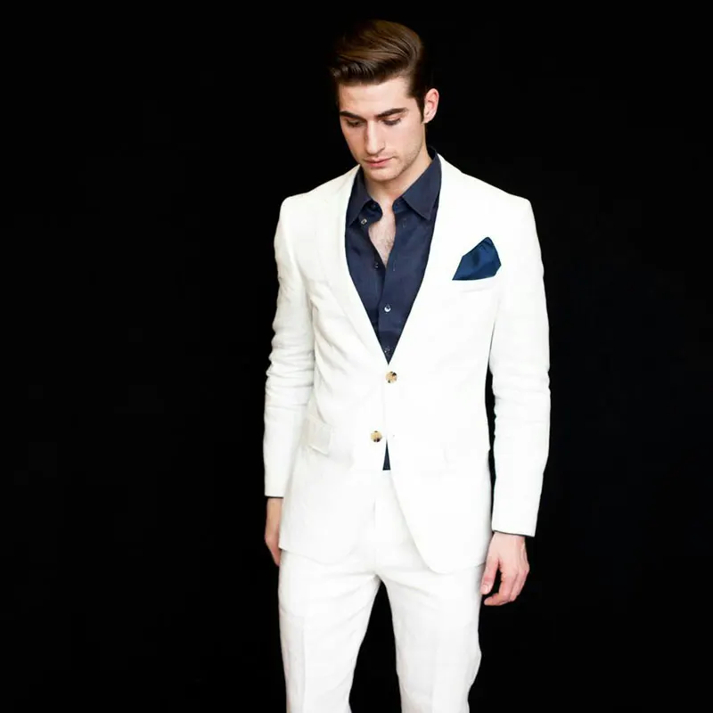 

Peak Design Groom Tuxedo White Classic Suits Men Wedding Suits Best Man Blazer Costume Homme Mariage Slim Fit Terno Masculino