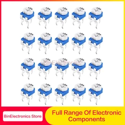 Thom065-Potentiomètre multitour 103, 100R, 200R, 500R, 1K, 2K, 3K, 5K, 10K, 20K, 50K, 100K, 200K, 500K, 1m, bleu et blanc, résistances réglables