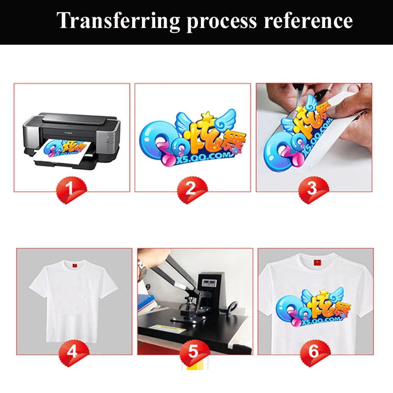 A3 A4 T Shirt Heat Transfer Paper For Light / Dark Color 100% Cotton Fabrics Cloth Inkjet Printing Design Iron DIY Gift