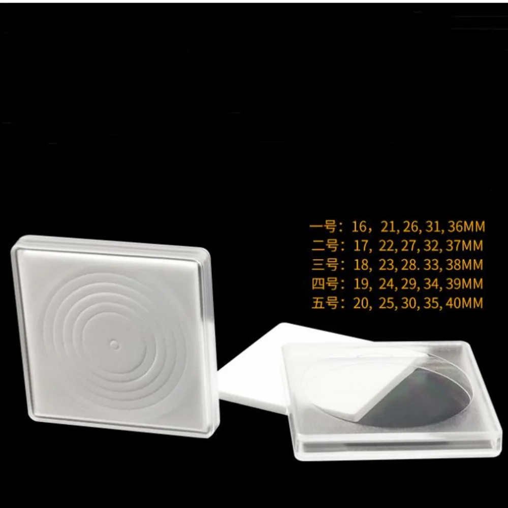 20Pcs/Set Square Storage Box Display Variety Diameter Plastic Box Coin Holder Capsules Container Coin Transparent 50Set