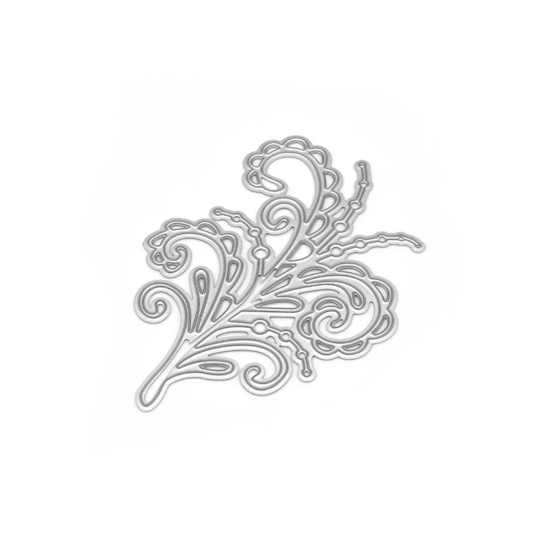 Beaded Swirl Flourish Flower Leaves Dies Cut Metal Cutting Dies Scrapbooking Stamps and Dies for Card Making Craft Dies