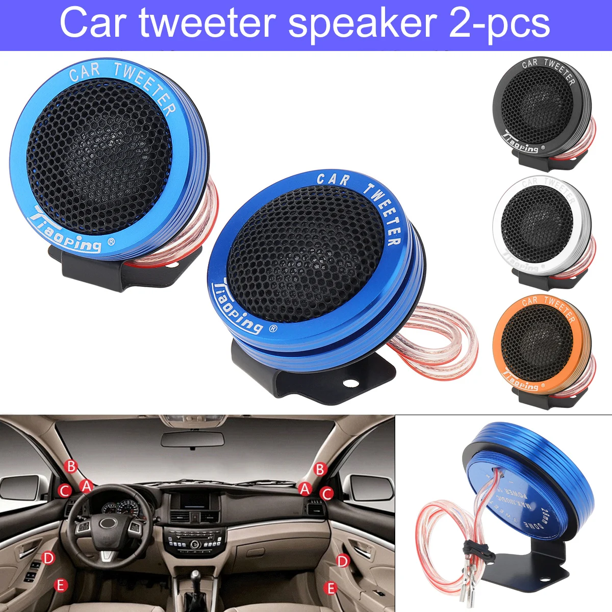 

2pcs 150W Car Silk Dome Tweeter Speaker Auto Audio Loudspeaker Car Stereo Treble Speaker for Cars Vehicles