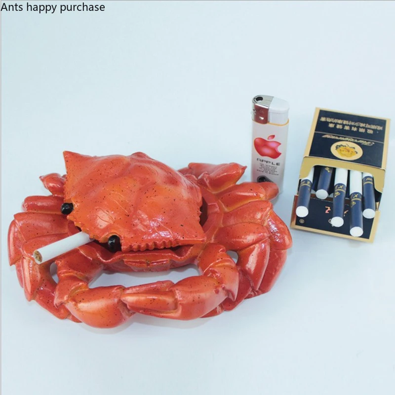 Crab ashtray With cover Resin ashtray Ash storage tray Storage Box Ash tray decorations Crafts Ornaments Smoking Accessories