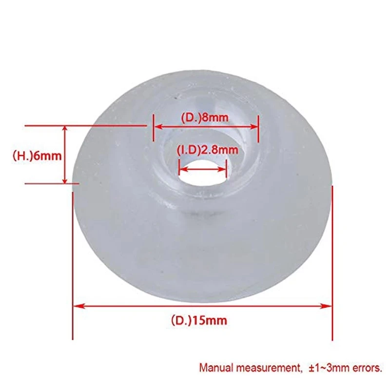실리콘 라운드 도어 스토퍼 범퍼, 자체 접착 벽 보호대, 가구 발 패드, 15x6x8mm, 400 개