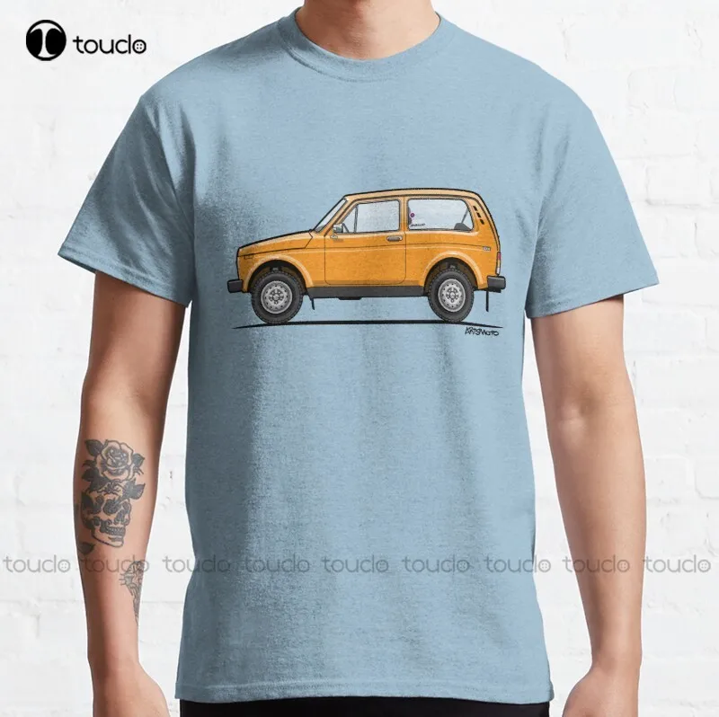 New Vaz 2121 Lada Niva 4X4 Orange Classic T-Shirt Cotton Tee Shirt