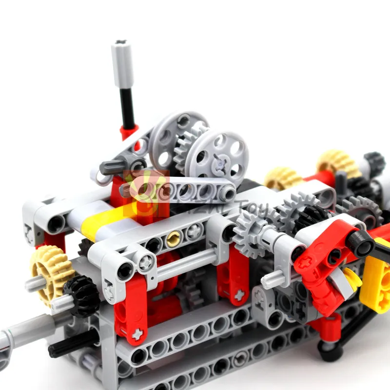 Technology Mechanical Group 8 Speed Transmission Gearbox Kit MOC Brick Assembly Model Building Blocks Compatible with Engine