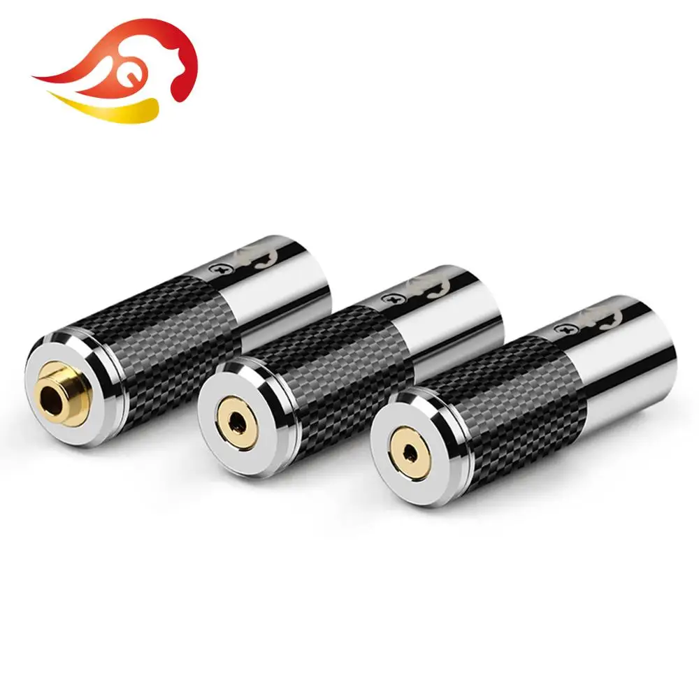 QYFANG DAC Decode 4 Pin Stainless Steel Male XLR To 2.5/3.5/4.4mm Female Audio Jack Carbon Fiber Convert Plug Connector Adapter