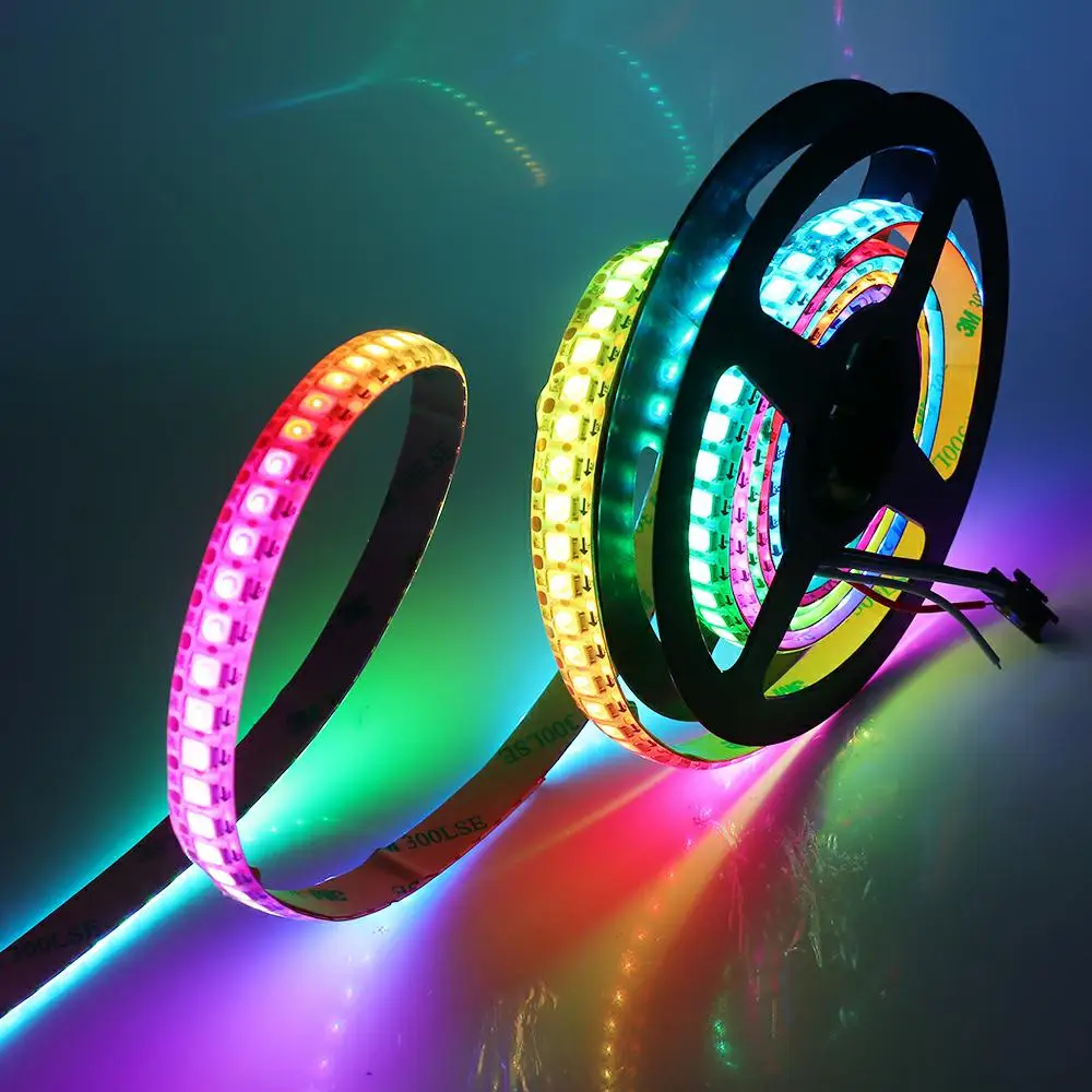 Taśma LED DC 5V WS2812B Wodoodporna 30LEDs/m 60LEDs/m 144Leds/m 5050 Pełnokolorowa elastyczna lampa LED 1m 2m 3m 4m 5m
