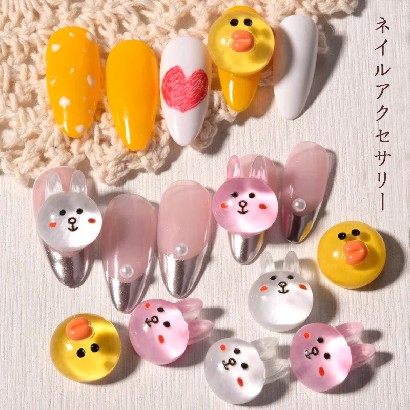 3D Cartoon Dog Rabbit Bear Nail Art Decorations Cute Lollipop Nails Jewelry Ornaments DIY Lovely Manicure Designs Accessories