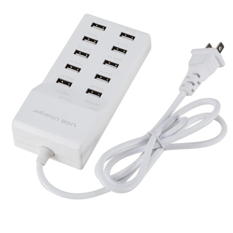 10 USB Charger Station Splitter 60W Mobile Phone Charger HUB Smart IC Charge Universal for iPhone Samsung Mp3 Tablet Etc