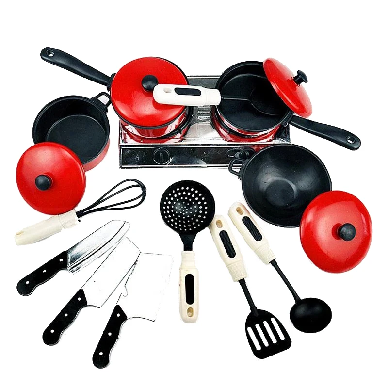 13 Pieces Simulated Girls Pretend Play House Cooking Tools Toy Cookware PVC Simulated Kitchen Tool Model