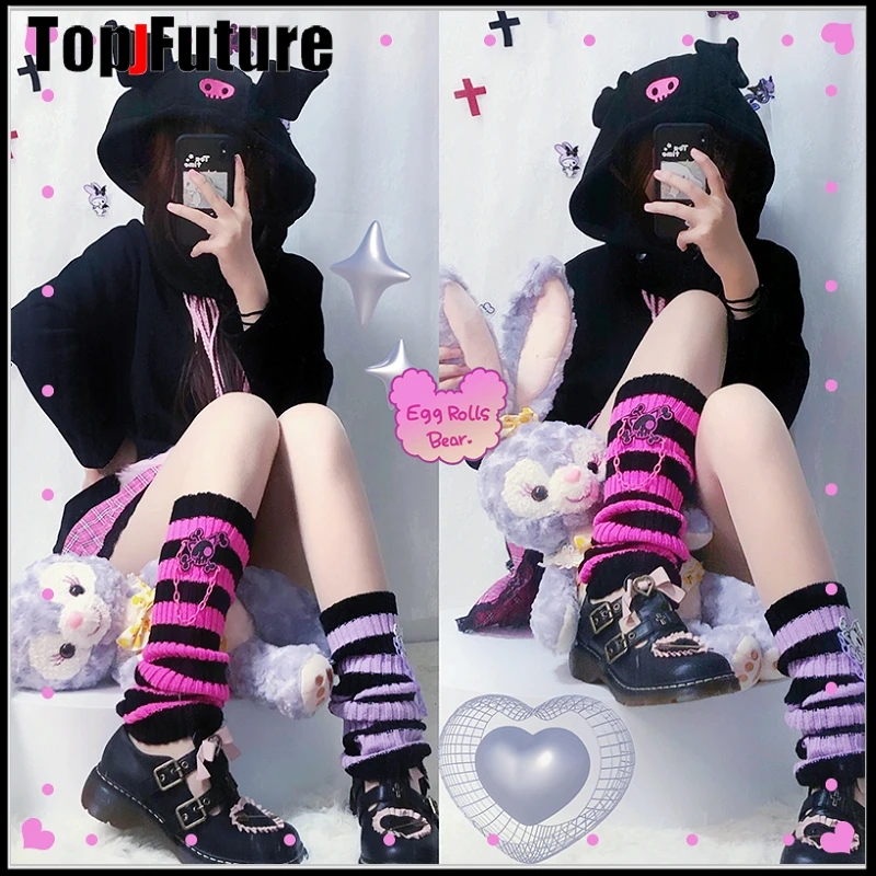 

Y2K girl Harajuku Punk Gothic lolita Japanese JK uniform leg warmers sweet Lolita girls' girls leg warmer Foot warming cover