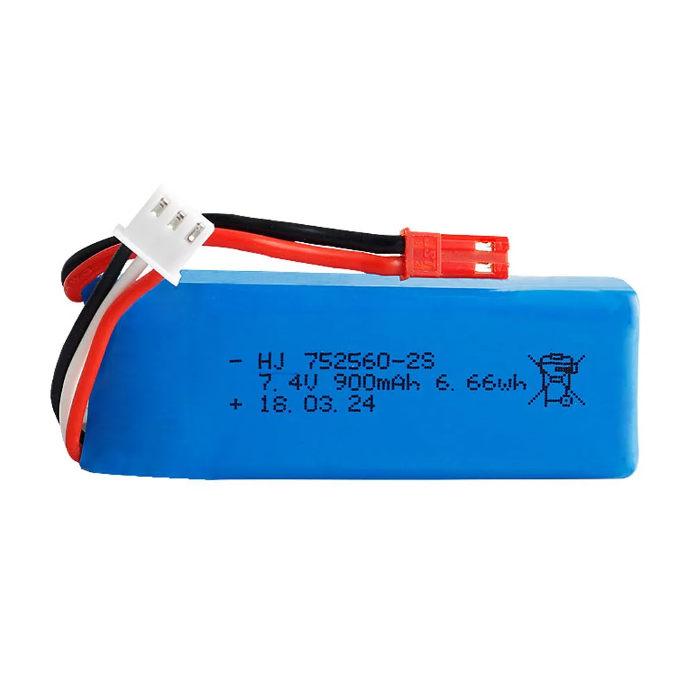 Battery with charger set for XK X520 XK X420 RC Airplane Spare Parts 7.4V 900mAh Lipo Battery JST Plug for WLtoy X520 helicopter