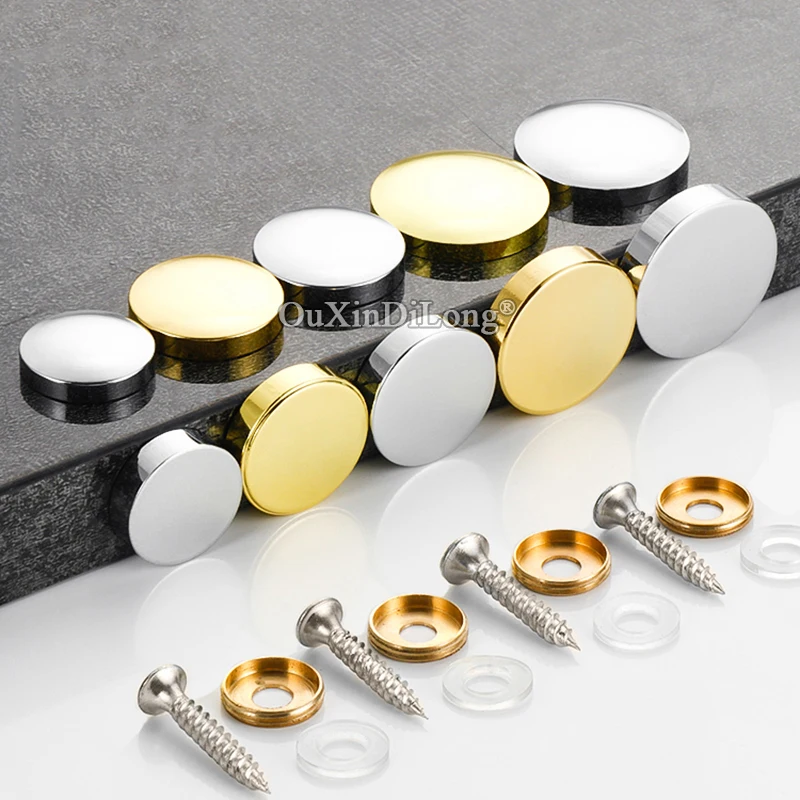 Luxury Gold 200PCS Pure Brass Advertisement Nails Glass Mirror Nails Acrylic Billboard Sign Fixed Screws Decorative Caps