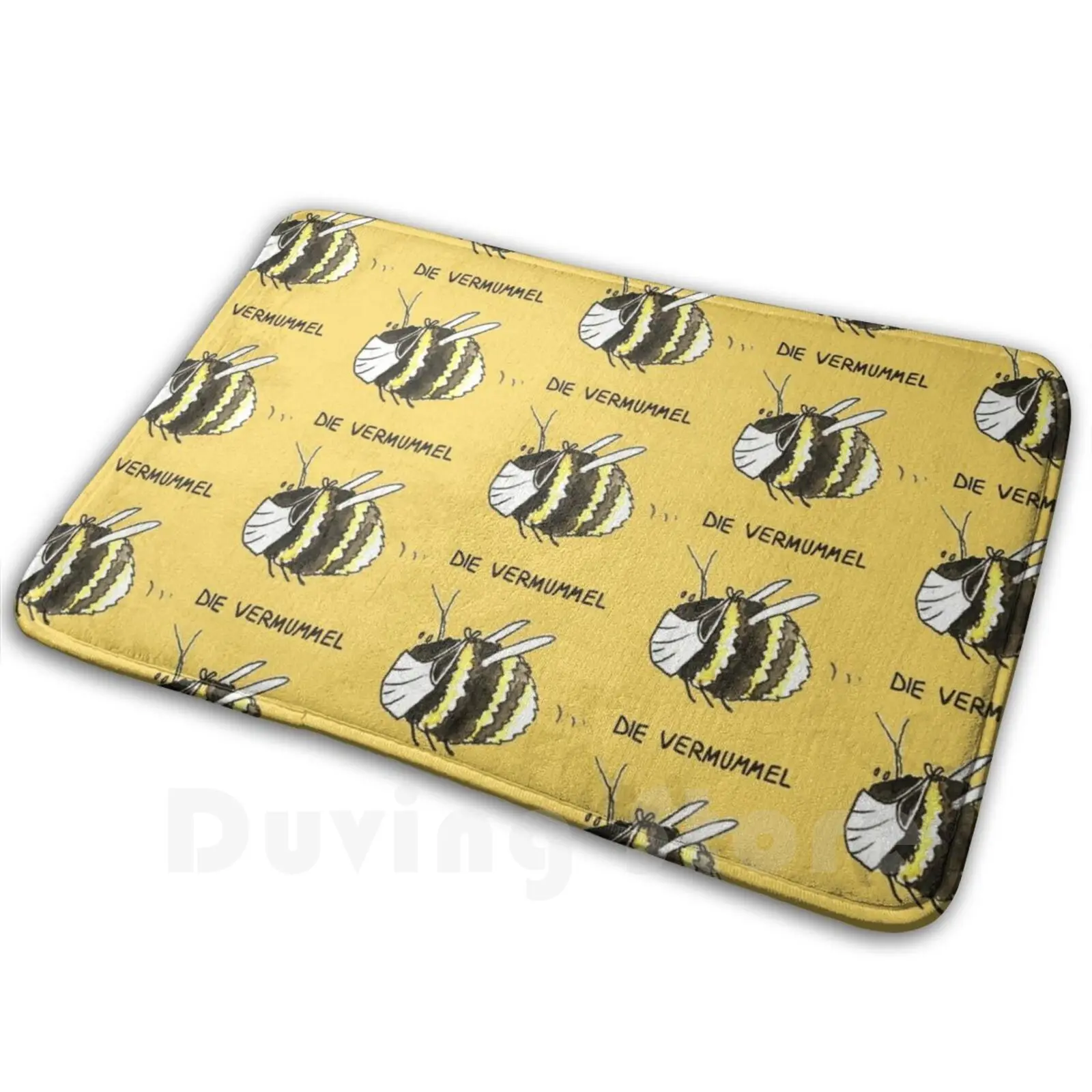 The Masked Bumblebee ( German Version / Yellow2 ) Carpet Mat Rug Cushion Soft Bee Bumblebee Nature Insect