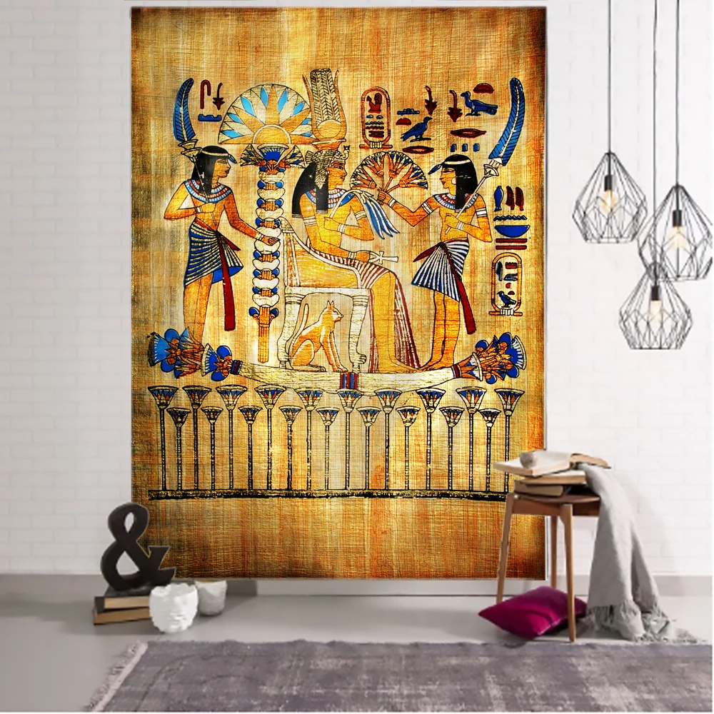 Antique Abstract Flower Illustration Tapestry Wall Hanging Bohemia Art Print Tapestry Room Home Decoration