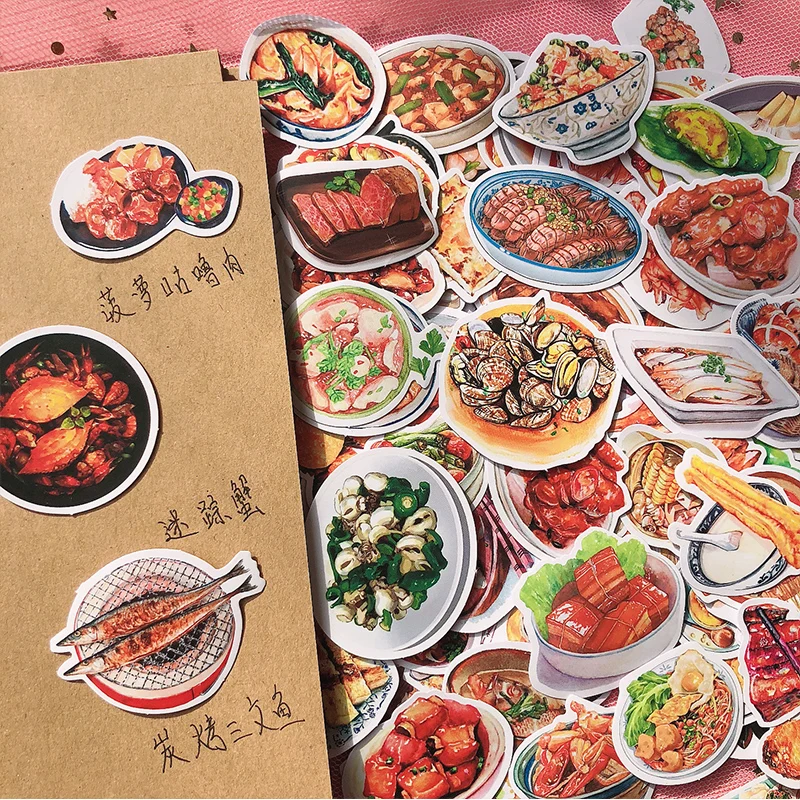 160PCS/set Food Recipe Sticker DIY Scrapbooking journal Mobile Computer Gift Sealing Diary Decoration Sticker