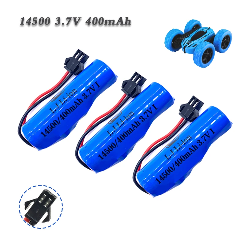 

Аккумулятор Lipo 3,7 в 400 мАч с зарядным устройством для JJRC C2 D828, аксессуары для игрушек для трюков, страйкбола, пистолета, радиоуправляемого автомобиля, штепсельная вилка SM 14500