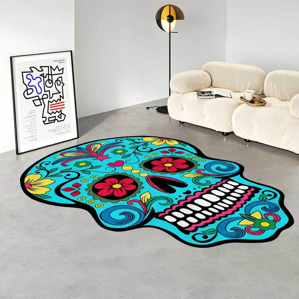 

Irregular Skulls 3D Printed Rug Horror Halloween Doormats Nordic Home Decoration Large Carpets for Living Room Bedroom Floor Mat