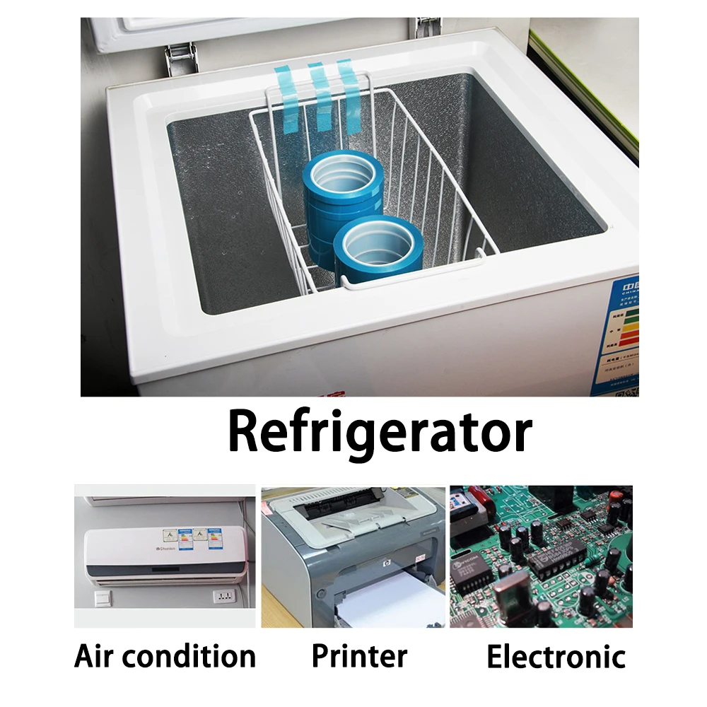 Blue Refrigerator Tape PET Fridge Adhesive Tape for Fix Refrigerators Air Conditioners And Other Electronic Product Combinations