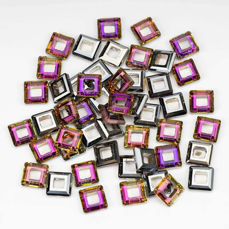 VDD Großhandel 500 Stück gemischte Formen Glas-Kristall-Nagelkunst-Flachrückseite-Strasssteine, Glitzer, zum Aufkleben, glänzende DIY-Dekoration – Detail 25