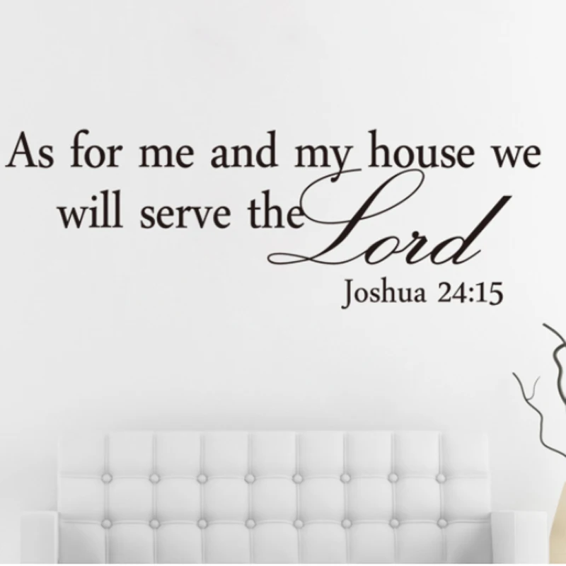 Newest Hot Joshua 24:15 Quote Wall Sticker Bible Verses Lord Decal Removable DIY Room Decor