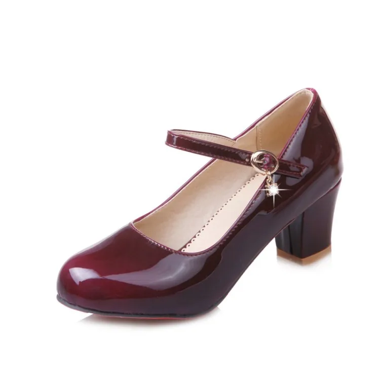 Big Size 14 15 16 17 ladies high heels women shoes woman pumps Round-head water drill Pendant with one-word buckle