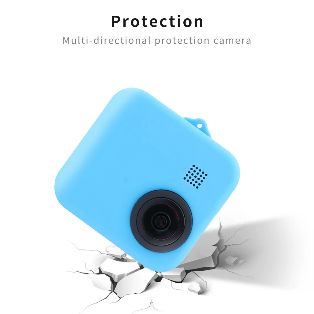 For GoPro Accessories Hero 8 Max Sport Camera Silicone Case Protective Housing Cover Skin+lens Gel Anti-scratch Shell