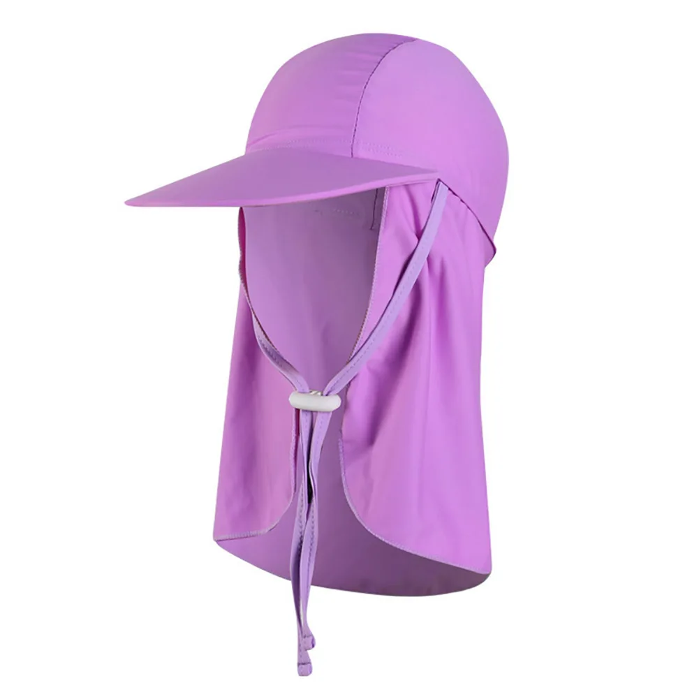 New Kids Summer Wide Brim Outdoor Windproof Anti-UV Adjustable Ear Flap Cap Sun Hat