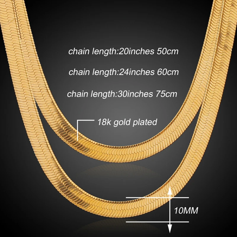 Brand Necklace Long/Choker Wholesale 10MM Vintage Casual Gold Color Hip Hop Chain For Men Jewelry Maxi Necklace