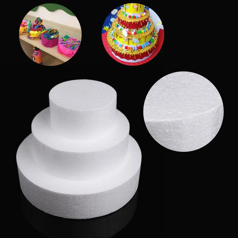 4/6/8 inch Round Cake Foam Mould Polystyrene Styrofoam Practice Model Party DIY Dummy Sugarcrafts Flower Decor Accessories