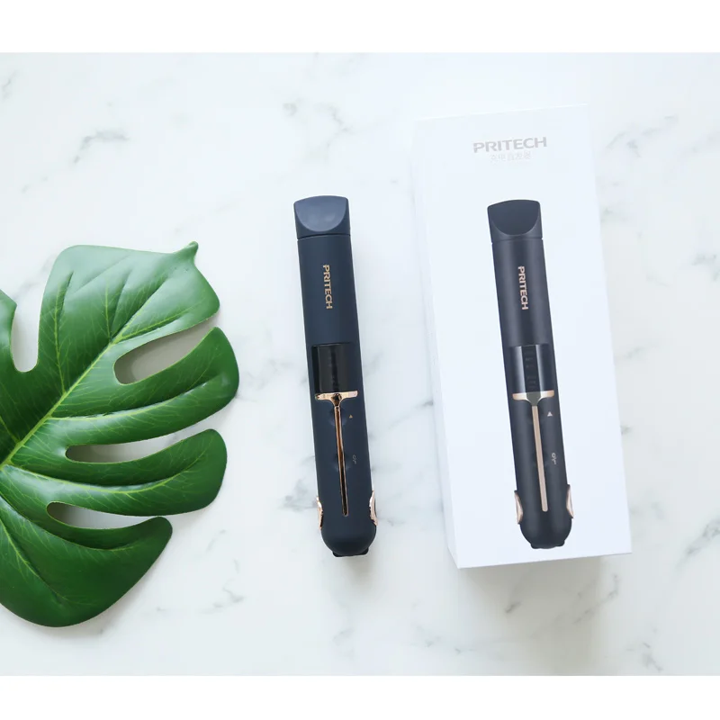 Mini usb sem fio straightener com sistema de bloqueio de banco potência viagem plana ferros portátil sem fio alisamento ferro cabelo