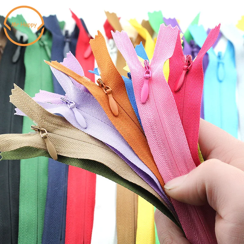 3# 8pcs Invisible Zippers DIY Nylon Coil Zipper 28cm 40cm 50cm 55cm 60cm size For Sewing Clothes Cushion Pillow Tailor Tool