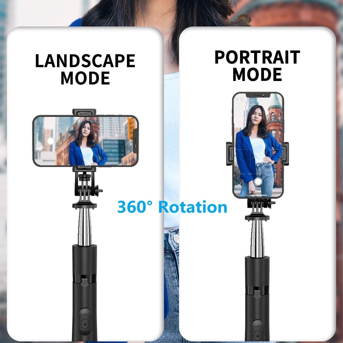 Roreta 2022 nuovo treppiede pieghevole wireless bluetooth selfie stick con otturatore remoto per IOS Android